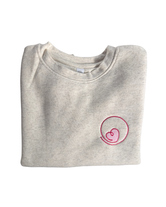 Adult Tan with Pink Stitching Sweatshirt